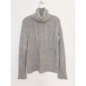 Gap Lambs Wool Blend Sweater Women's Small Cable Knit Turtleneck Pullover